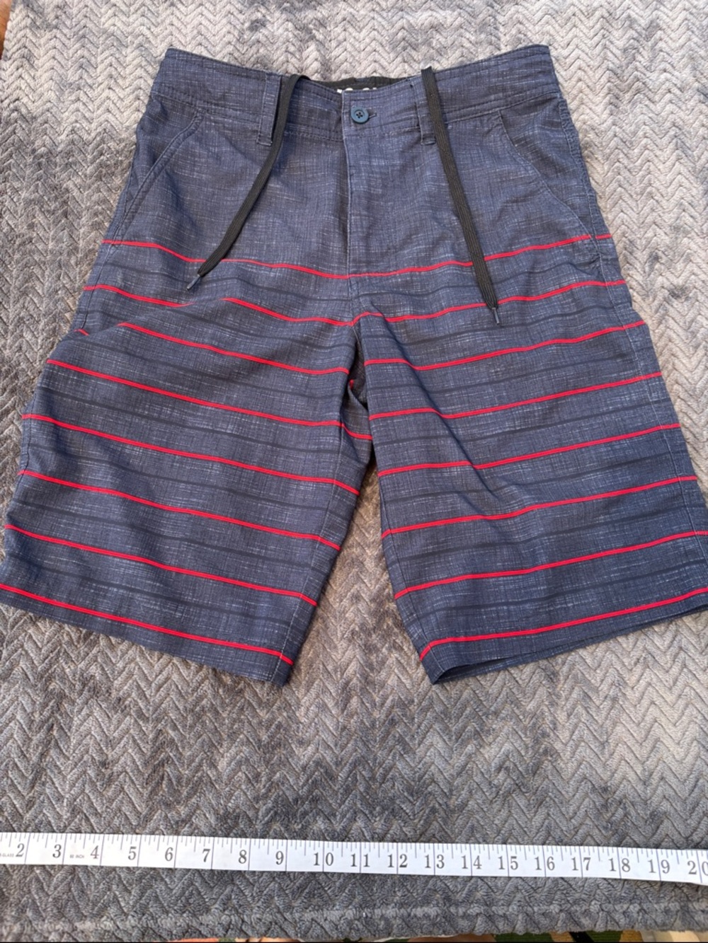 Mossimo Supply Co. Navy Blue & Red Striped Hybrid Shorts